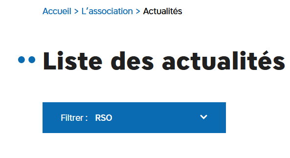 Capture d'écran de la page Actualité de la RSO à l'Adapei 35